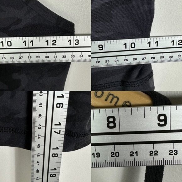 Lululemon 2019 Camouflage Black Power Y Tank Built In Bra With Cups Yoga Top 4 - Picture 10 of 11
